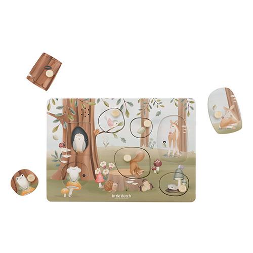 Détail des animaux de la forêt du puzzle Little Dutch