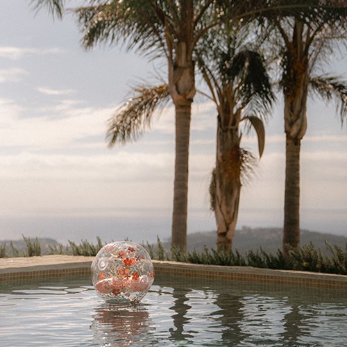 Ballon de plage 3D Pink Flowers Little Dutch