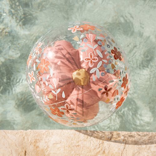 Ballon de plage 3D Pink Flowers Little Dutch