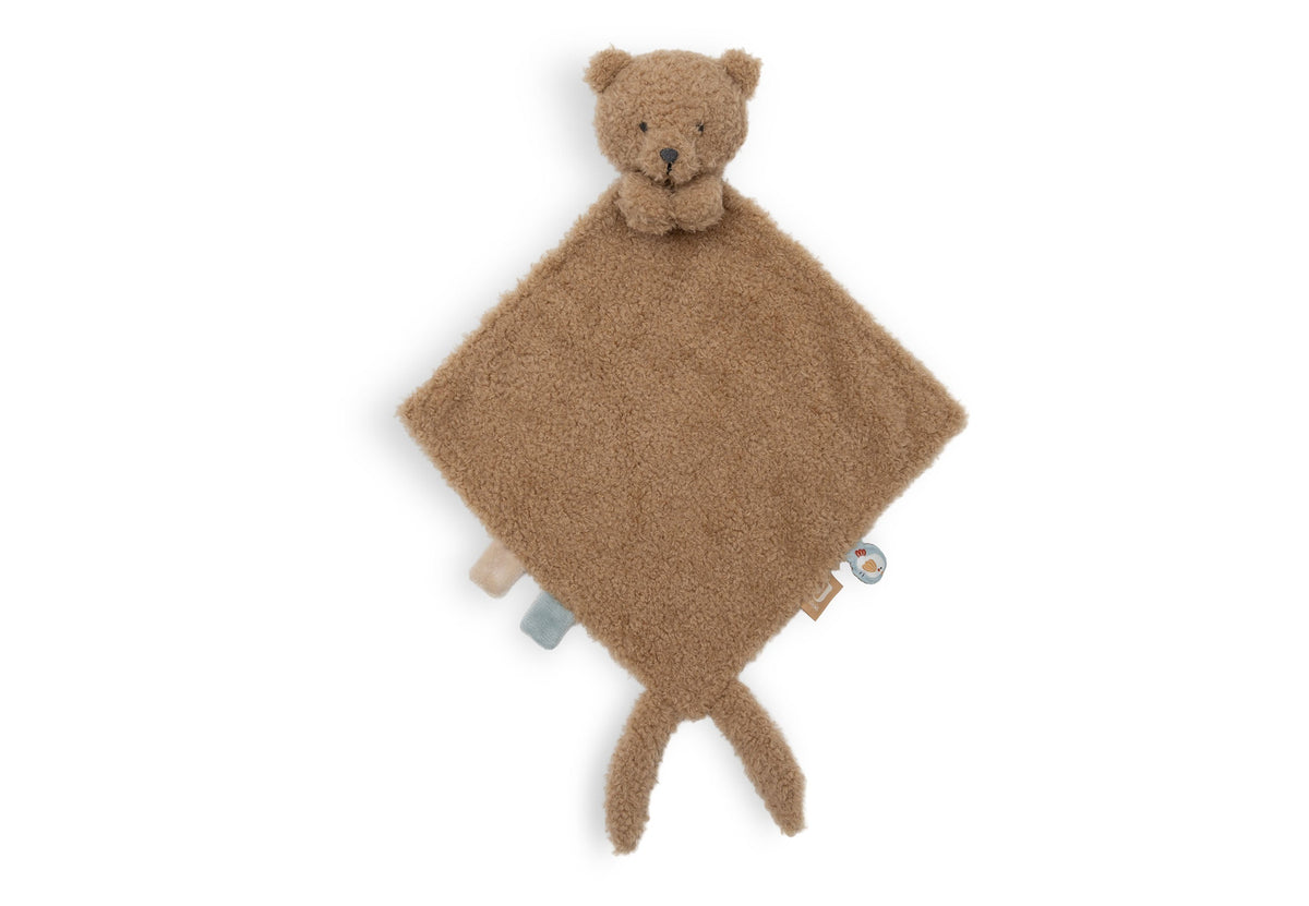 Attache sucette ourson Bear Brave Jollein, doudou plat 23 cm