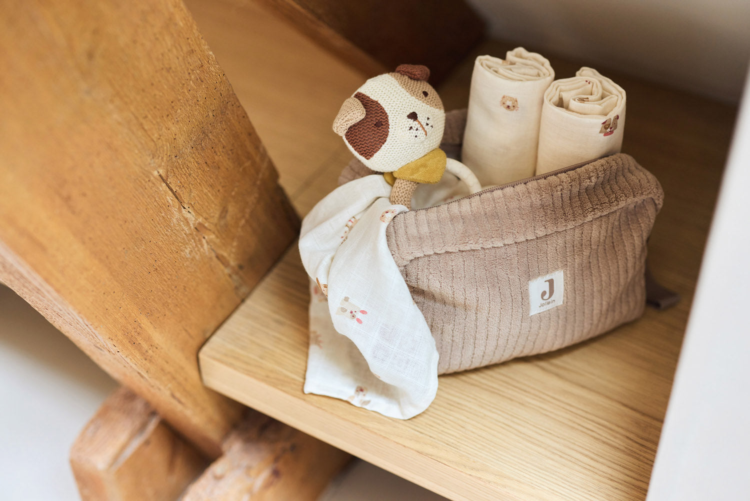 Trousse de soins Cloudy Rib Milky Coffee Jollein ambiance