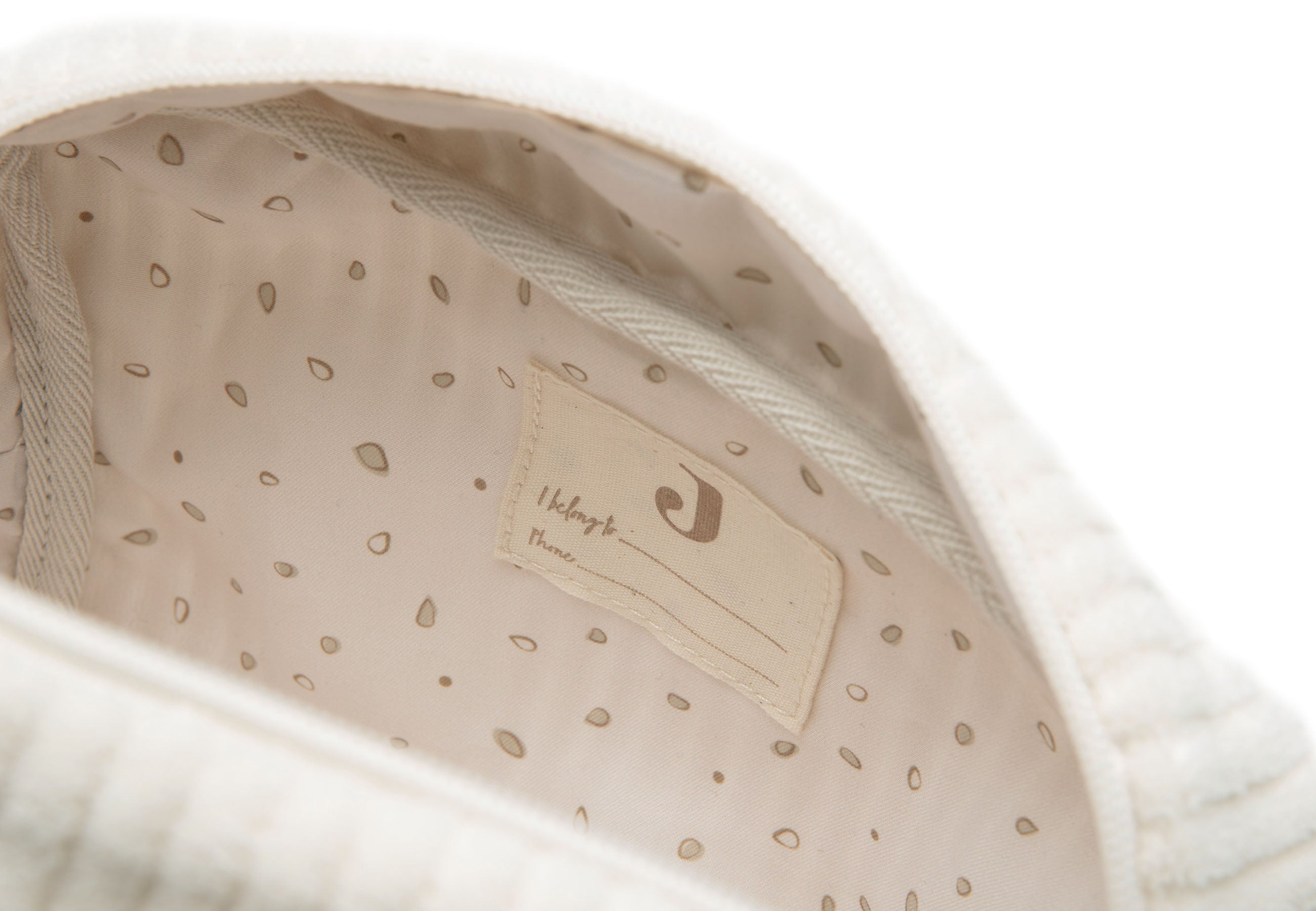 Trousse de soins Cloudy Rib Oatmeal Jollein ouverte