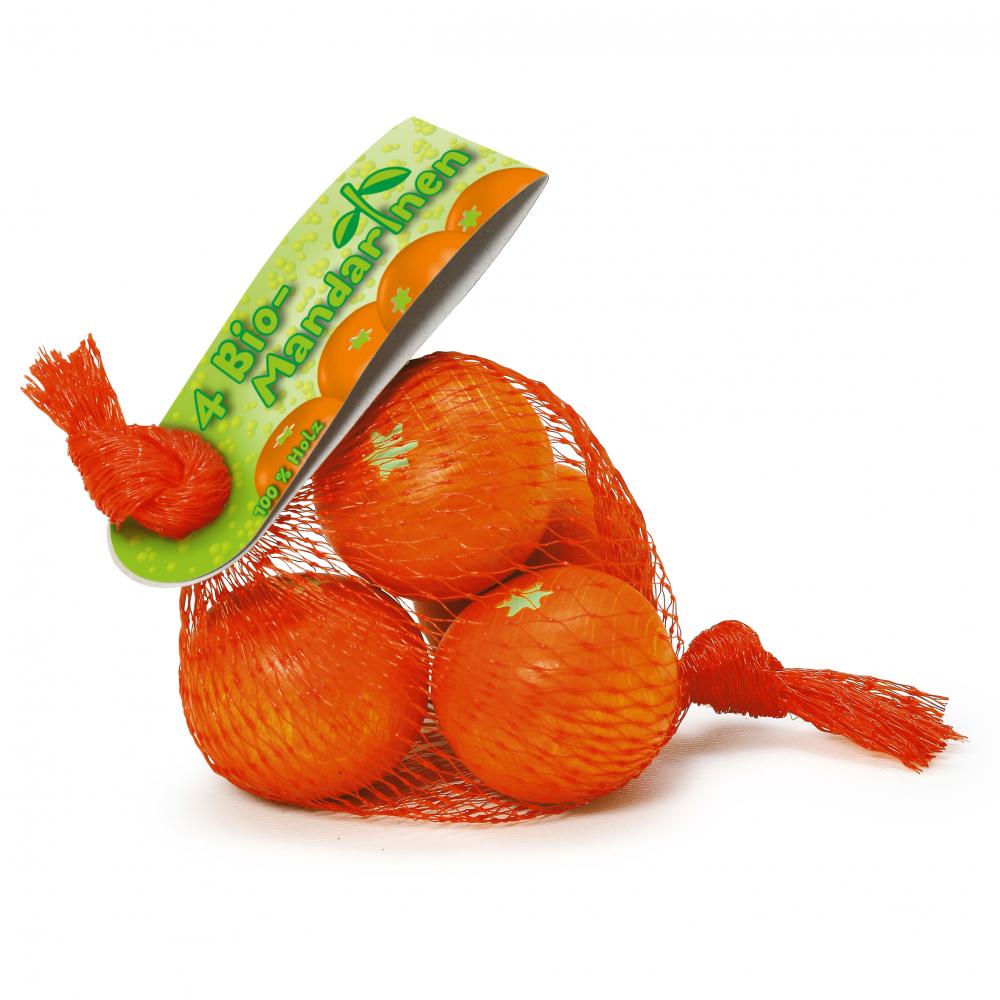 Filet de quatre mandarines en bois Erzi pour jeu de marchande