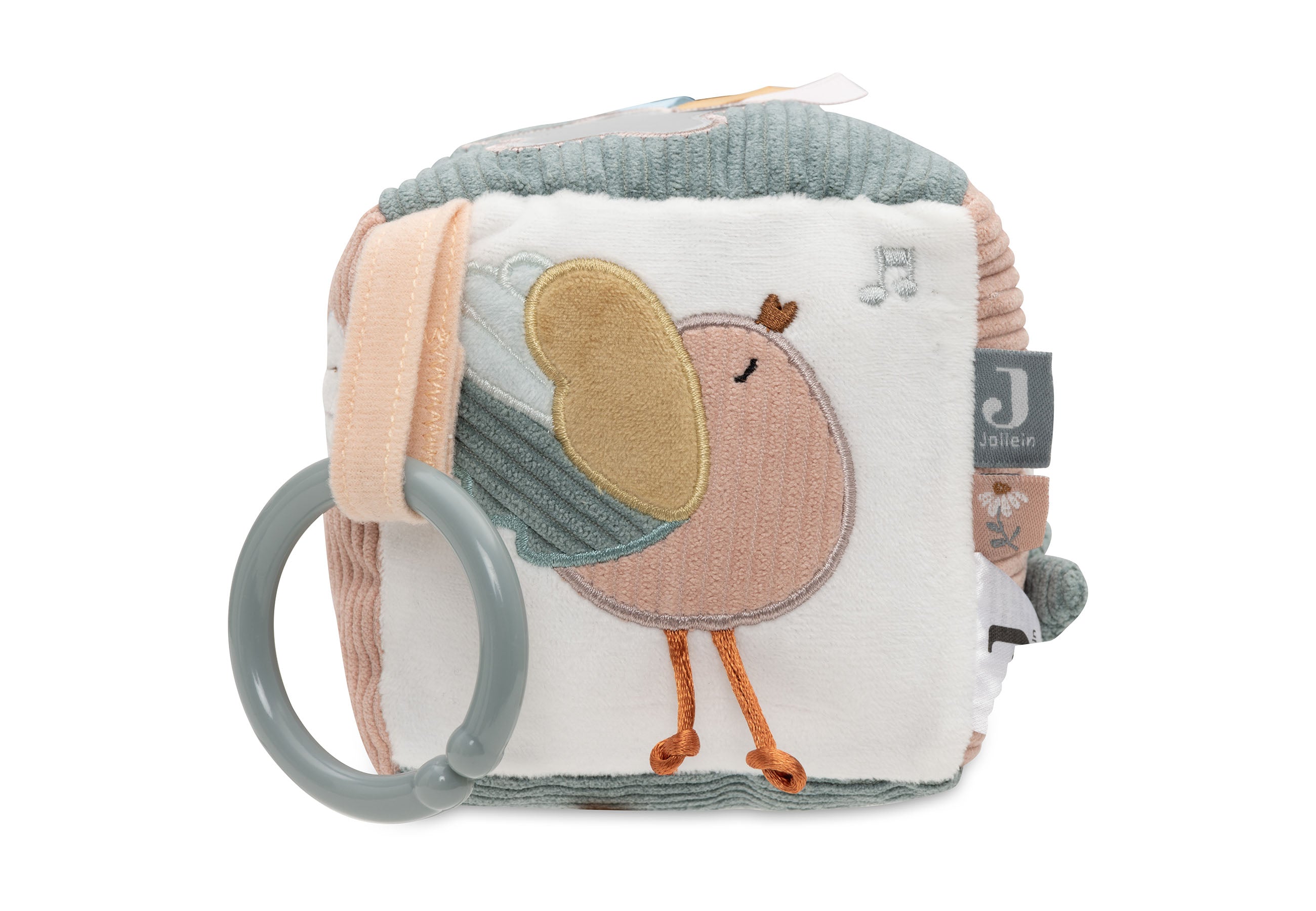 Cube d'activités Lovely Birds Jollein détail broderies