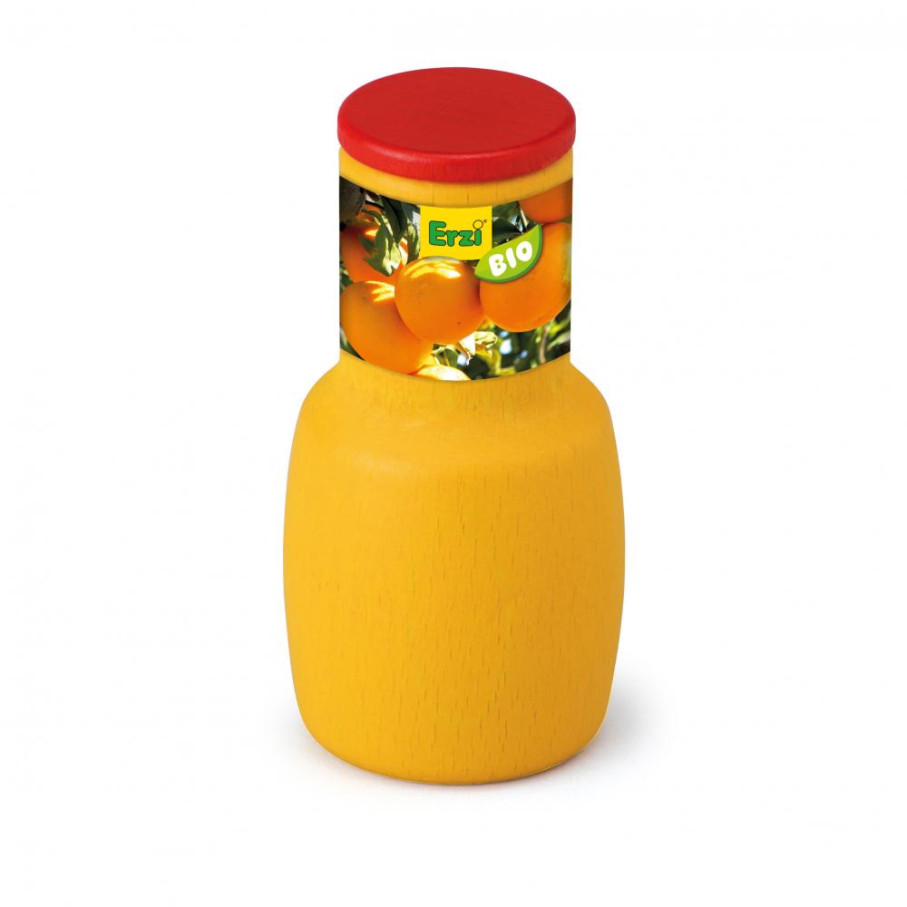 Bouteille de jus d'orange en bois Erzi pour dinette