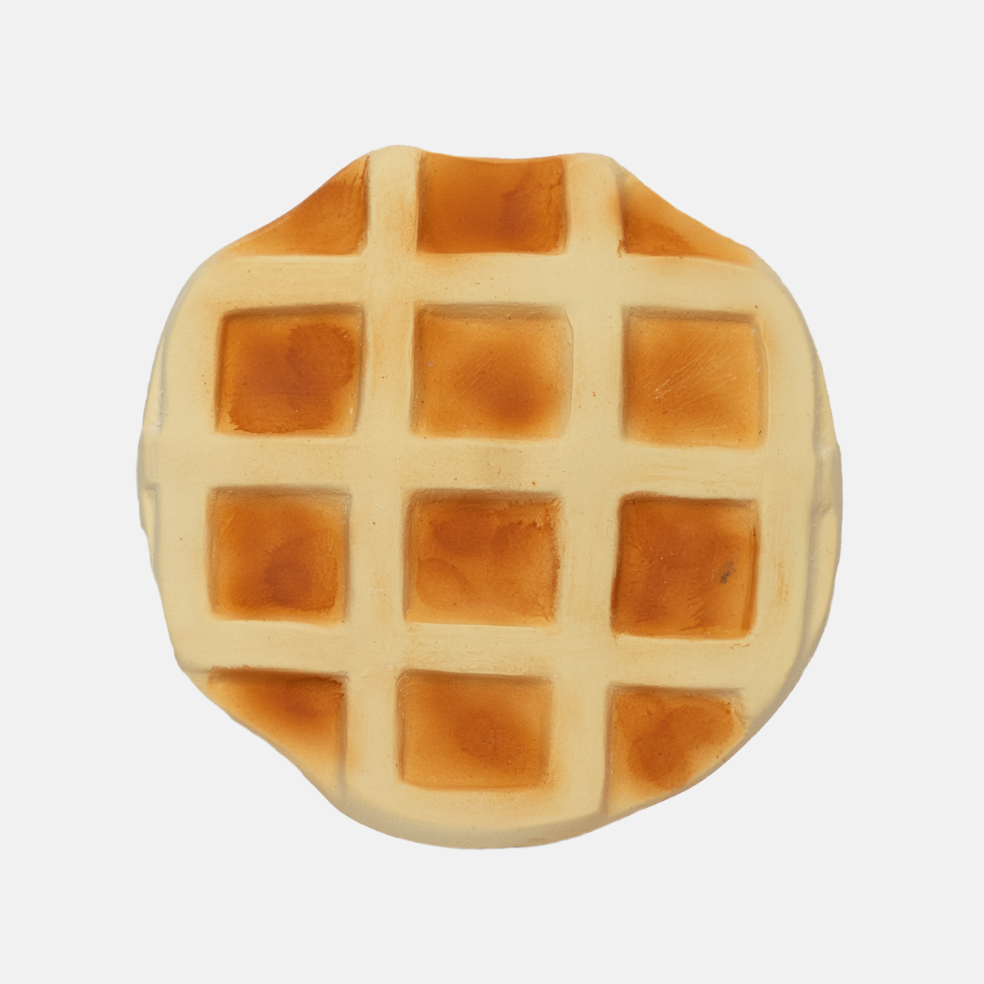 Anneau de dentition Rafa le Waffle Lolaletost en caoutchouc naturel
