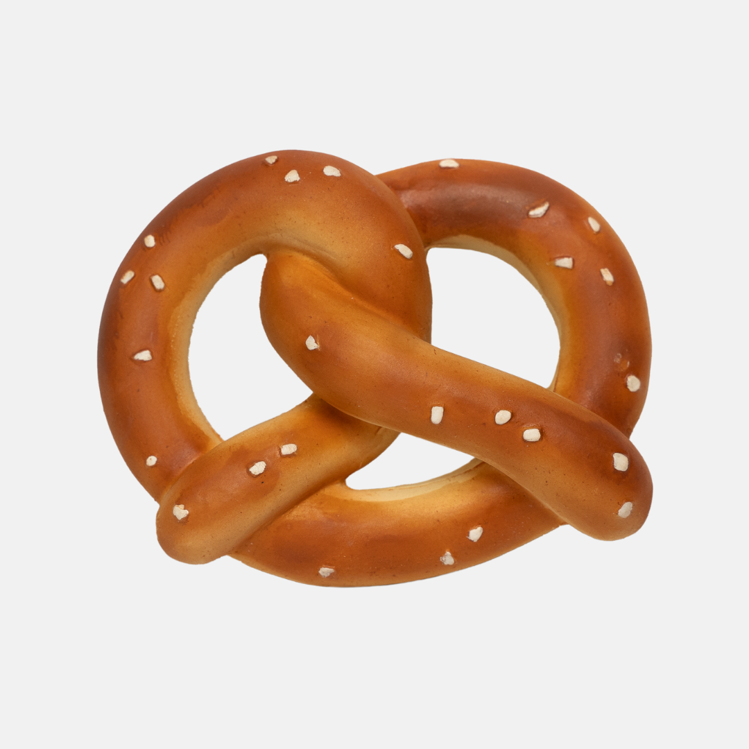 Anneau de dentition Pepe le Pretzel Lolaletost en caoutchouc naturel