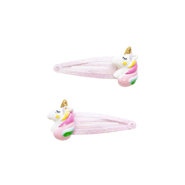 Duo de barrettes licornes Fairy Tell Yuko B. sur son support