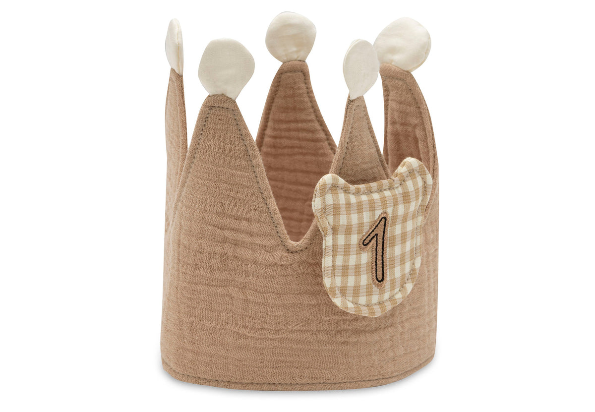 Couronne d'anniversaire Jollein Teddy Bear en coton beige, vue de face
