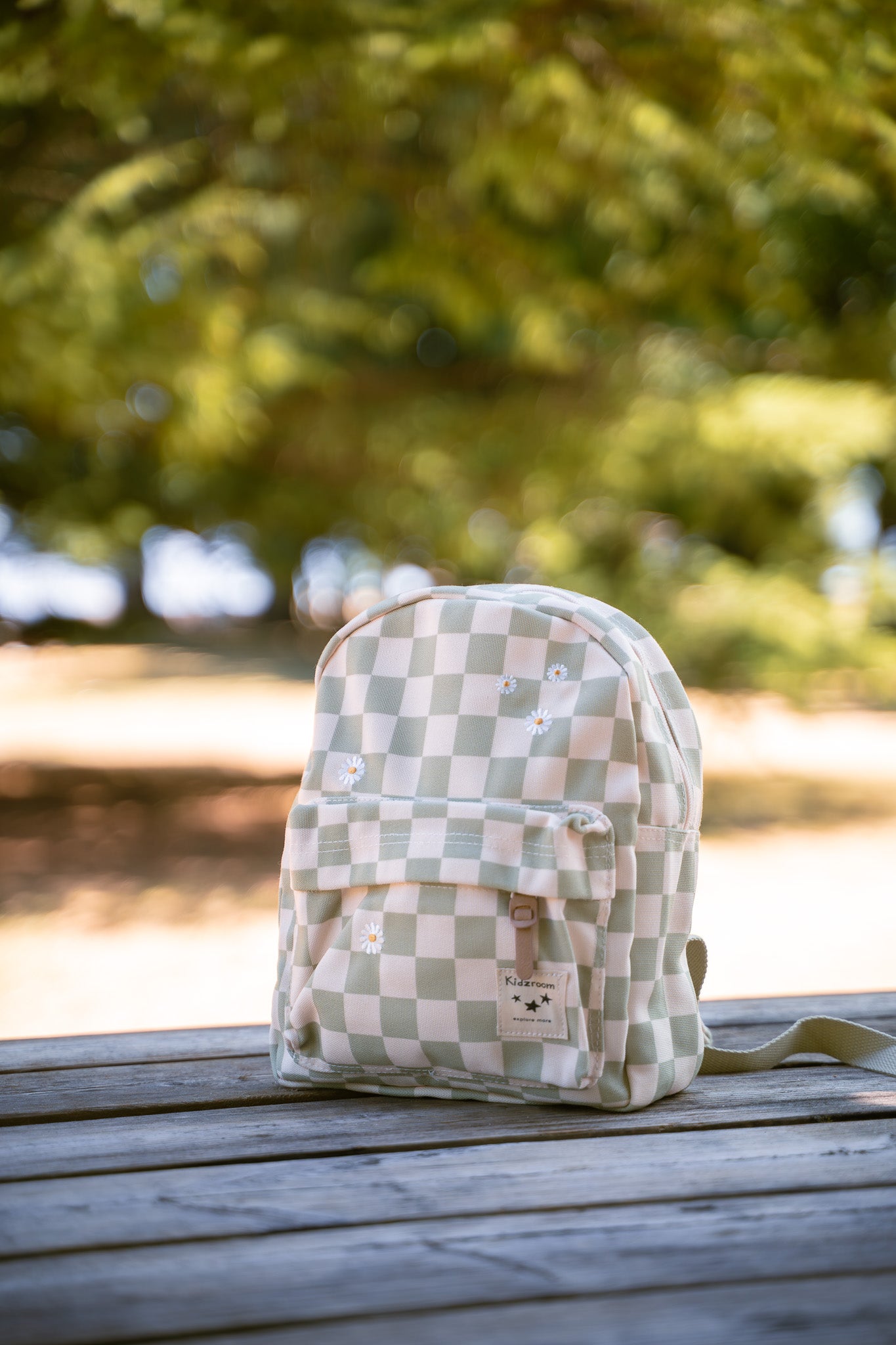 Sac à dos enfant Nostalgia pâquerettes beige et vert