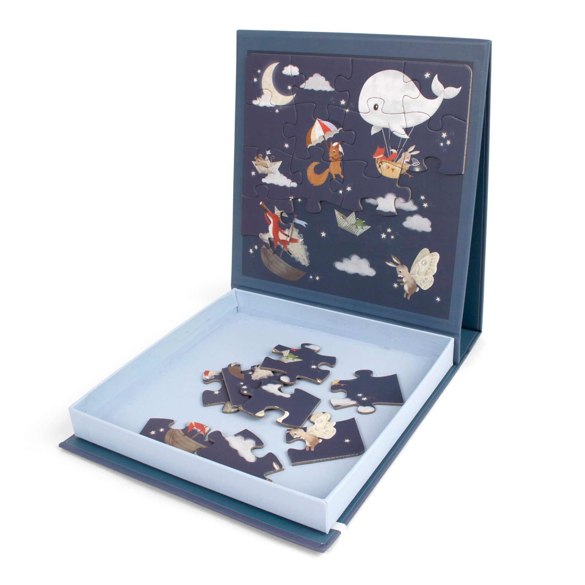 Puzzle magnétique Dreamy Adventurers Filibabba avec plaque aimantée et boîte de transport