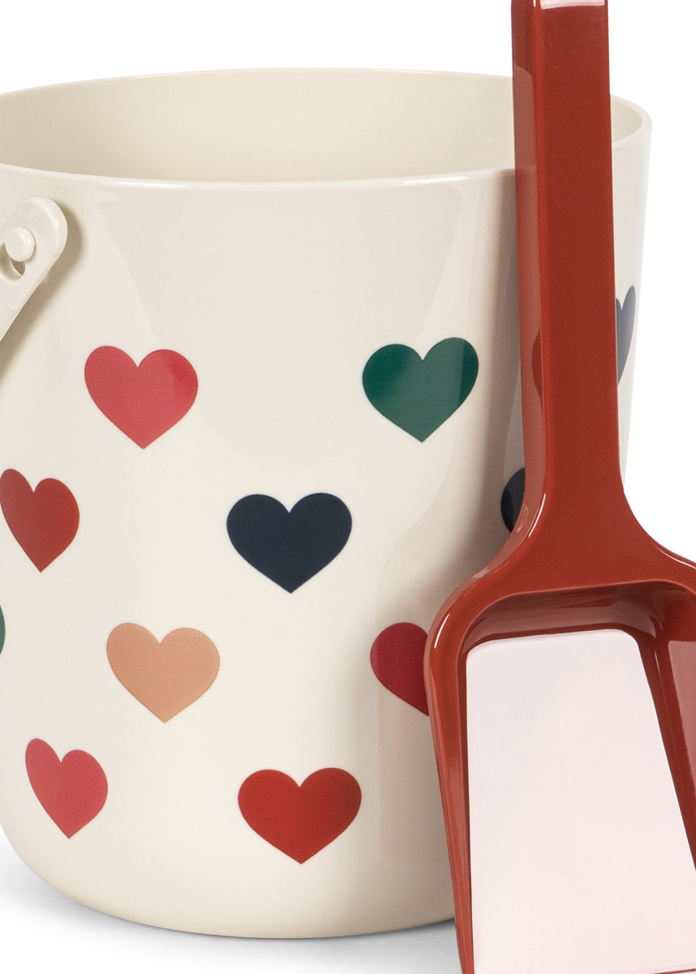 Détail du seau et de la pelle Bon Coeur Coloré