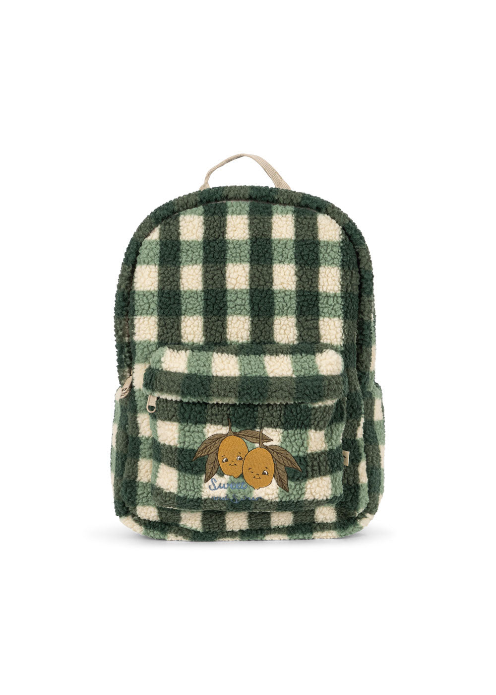 Sac à dos Jody Teddy Green Check Konges Sløjd en polaire peluche
