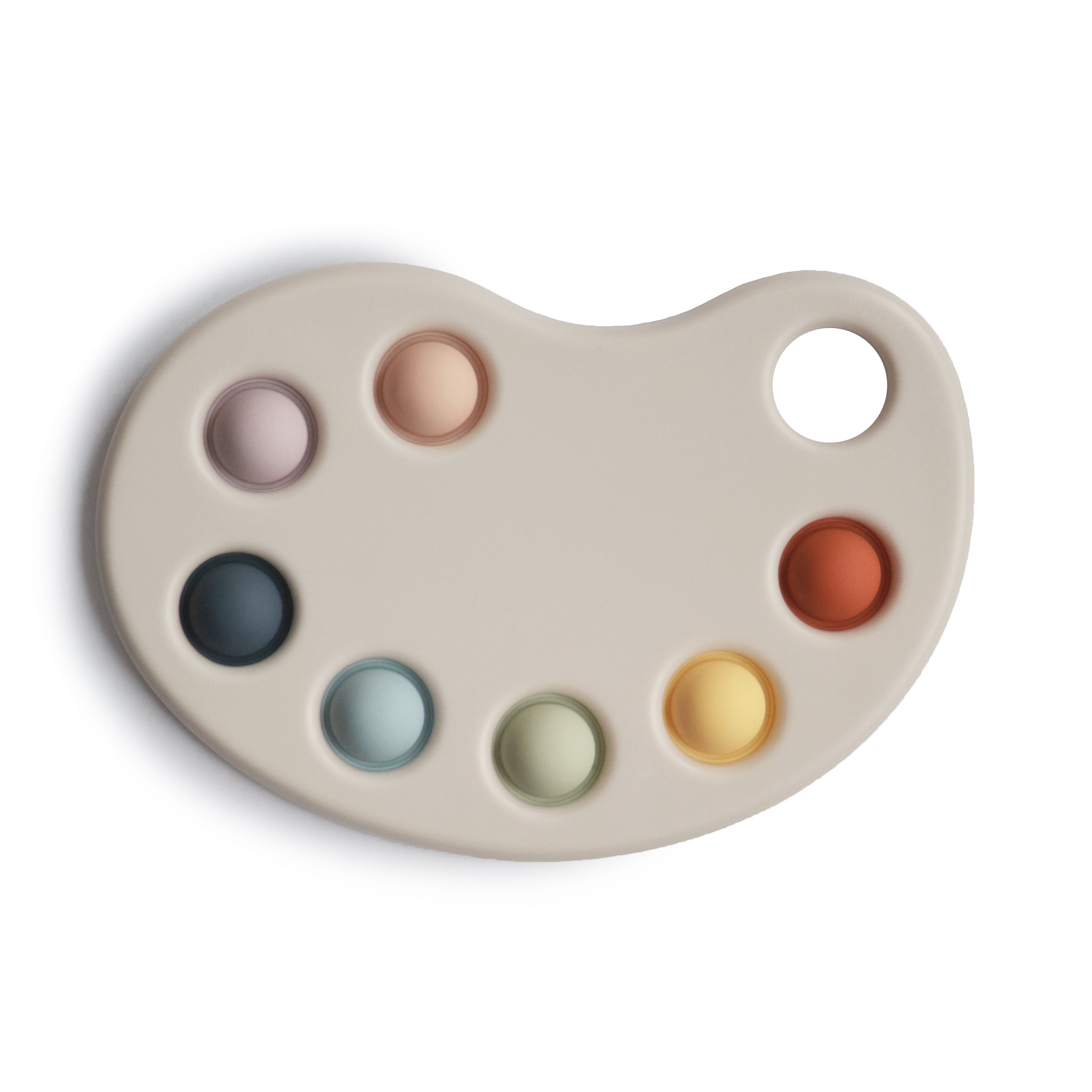 Jouet à presser Palette de peinture Mushie en silicone