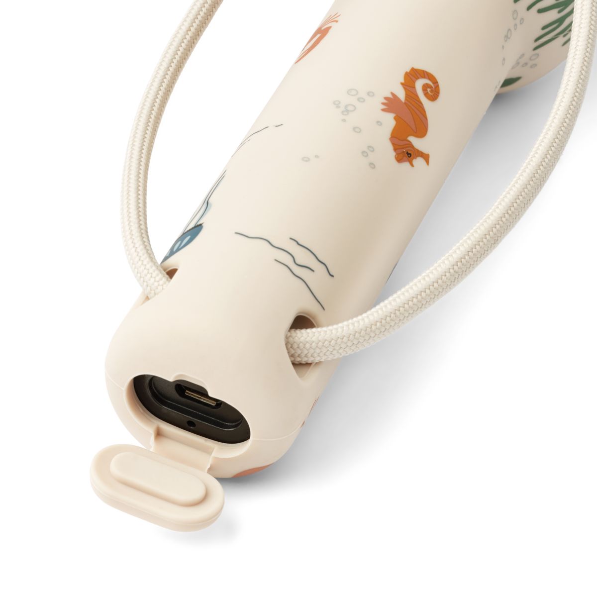 Détail de l'imprimé animaux marins de la lampe torche Gry Liewood
