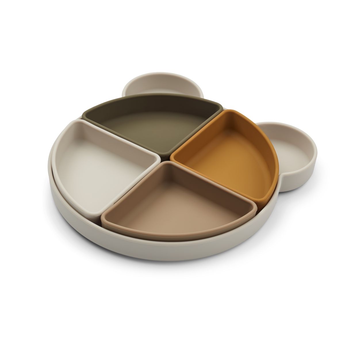 Assiette à compartiments Arne ourson sable