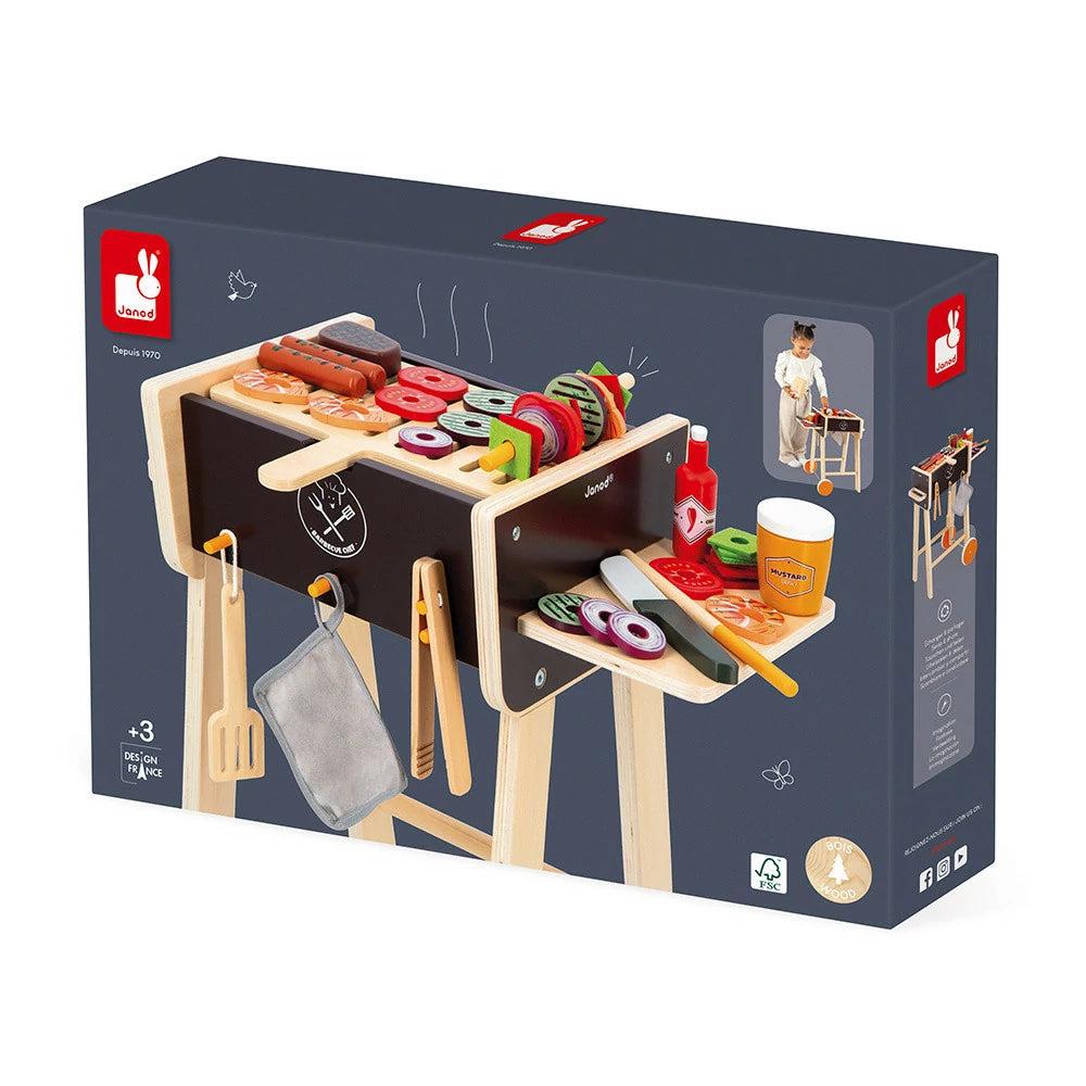 Aliments en bois et feutrine du barbecue Janod