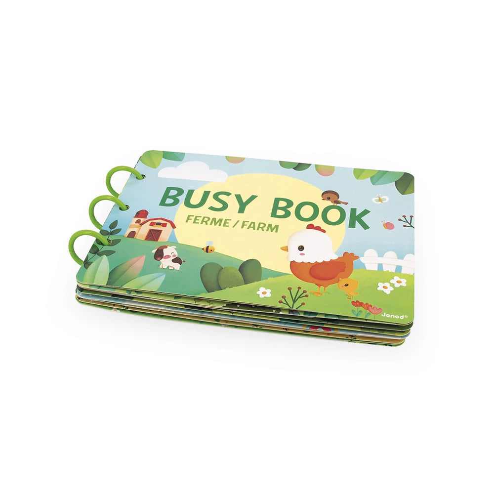 Page d'activités bilingue du Busy Book de la ferme