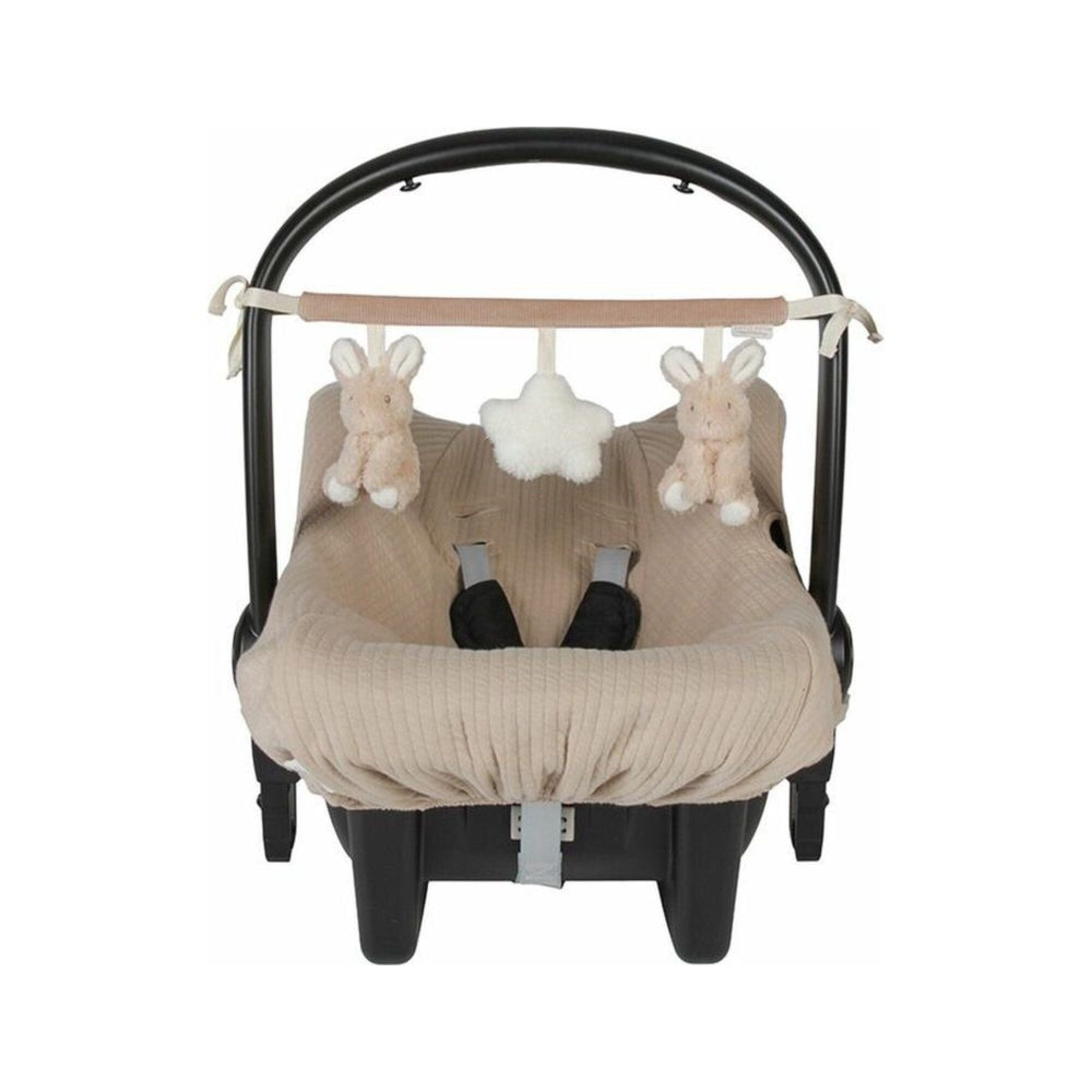 Chaîne poussette Baby Bunny avec lapins et nuage suspendus