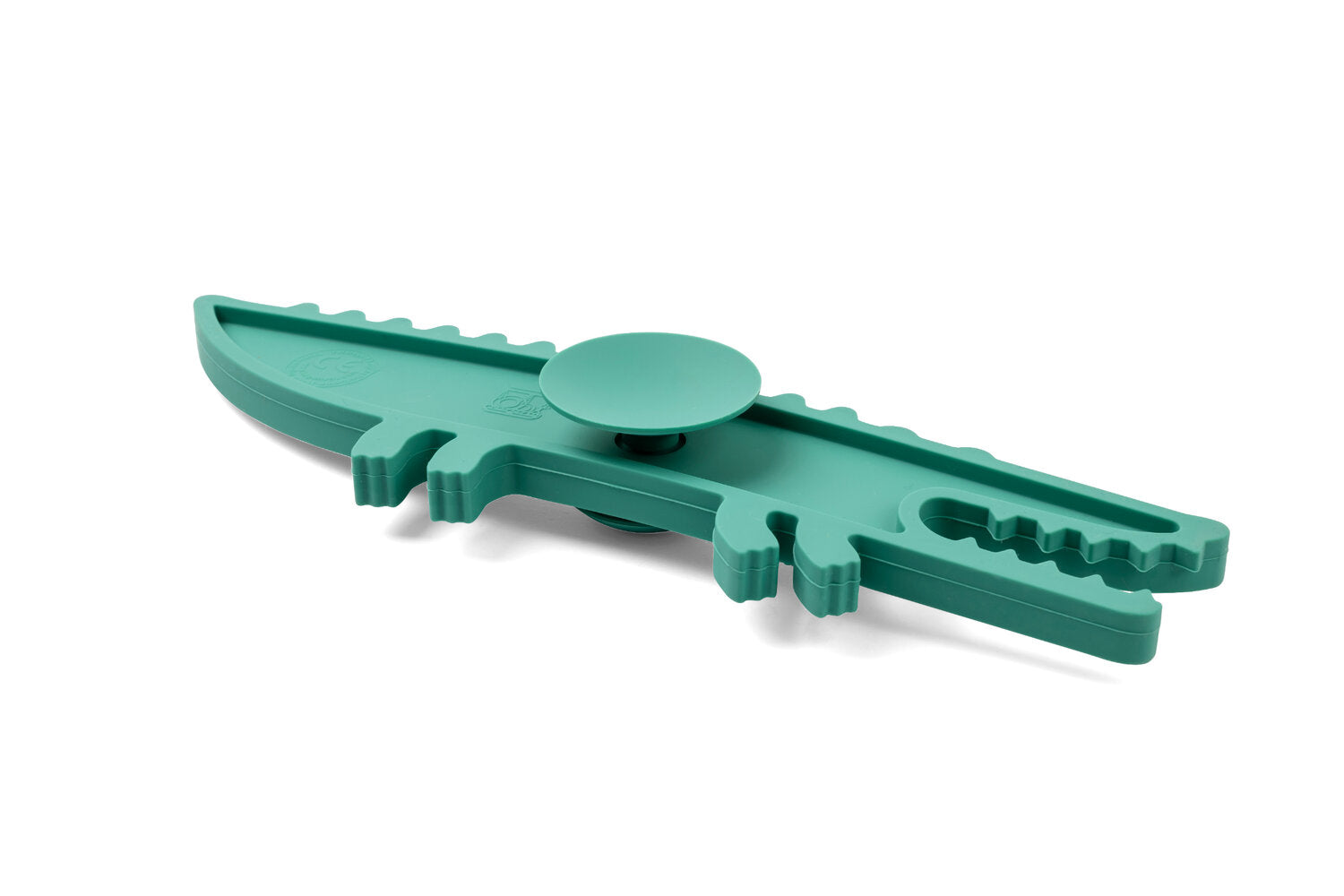Crocodile balancier Lilliputiens fixé à la paroi de la baignoire