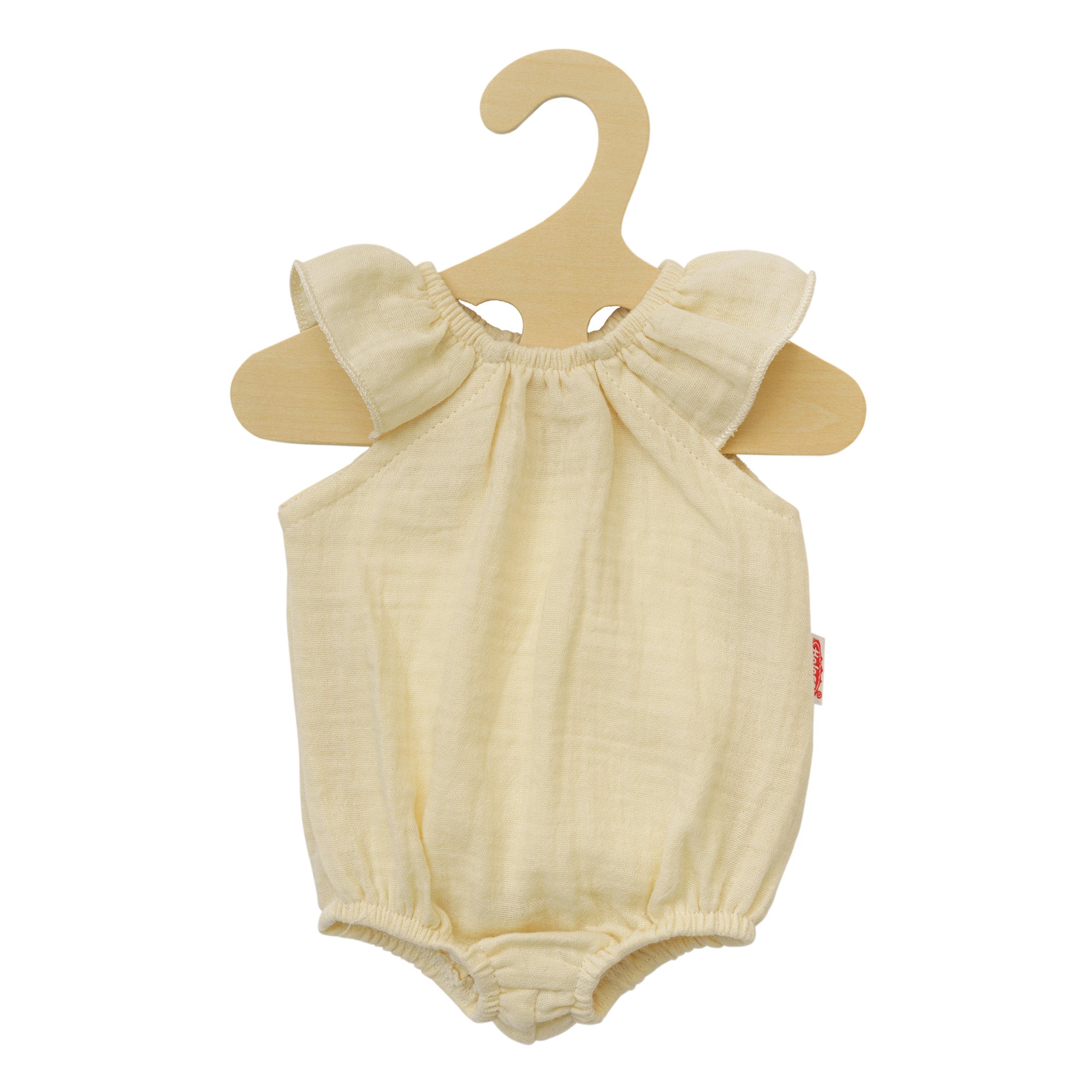 Body à volants en mousseline coton bio écru Heless sur cintre