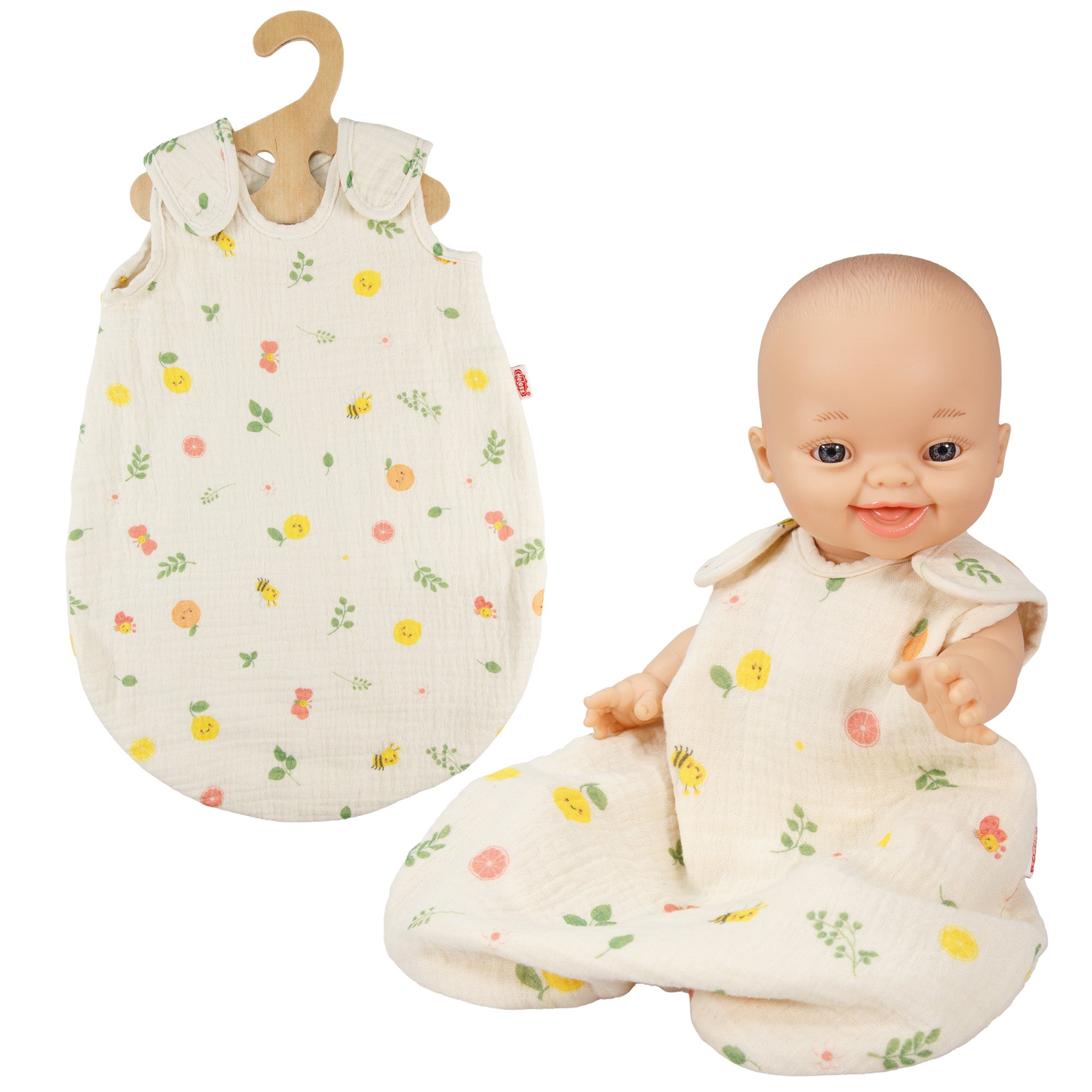 Sac de couchage pour poupon en mousseline coton bio Heless