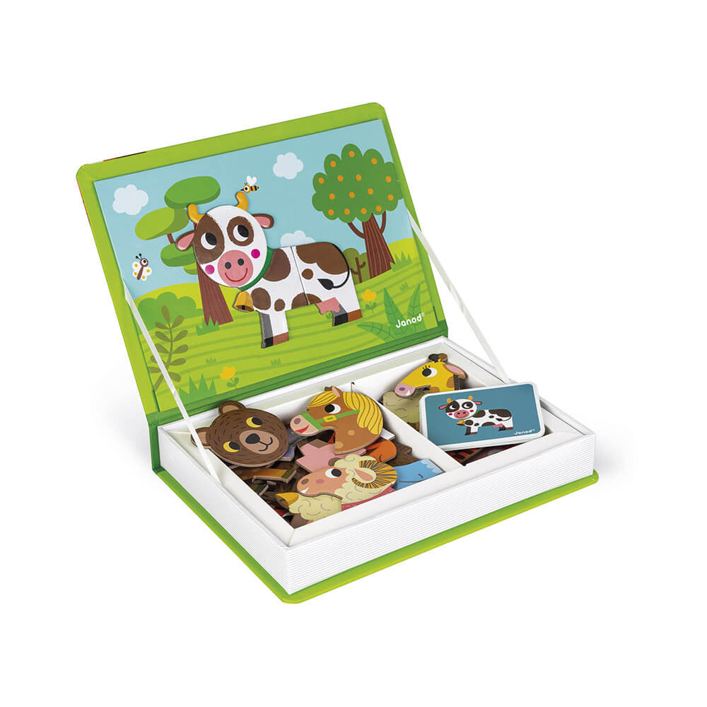 Magnéti'book Animaux ouvert avec sa scène magnétique