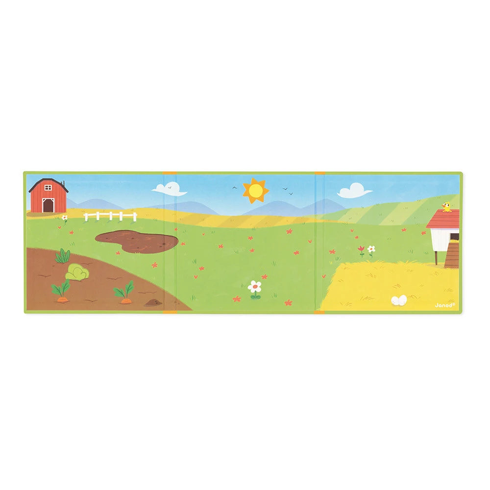 Détail du décor illustré du Magnéti'stories La ferme