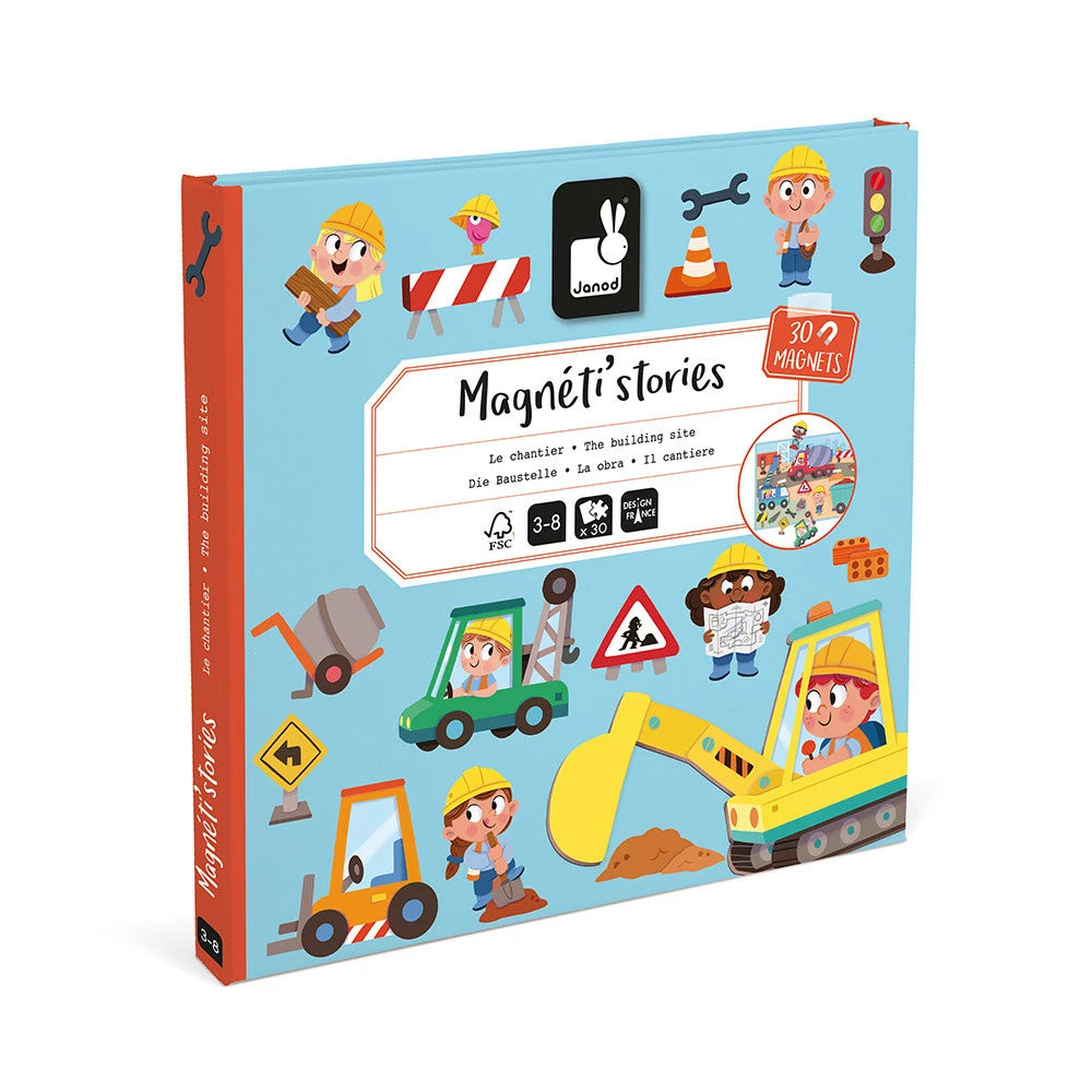 Livre magnétique Magnéti'stories Le chantier Janod avec ses 30 magnets