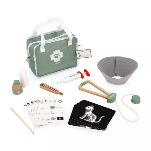 Mallette du vétérinaire Janod avec 16 accessoires pour enfant dès 3 ans