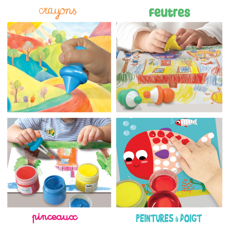 Contenu complet du premier coffret d'artiste Créalign pour tout-petits