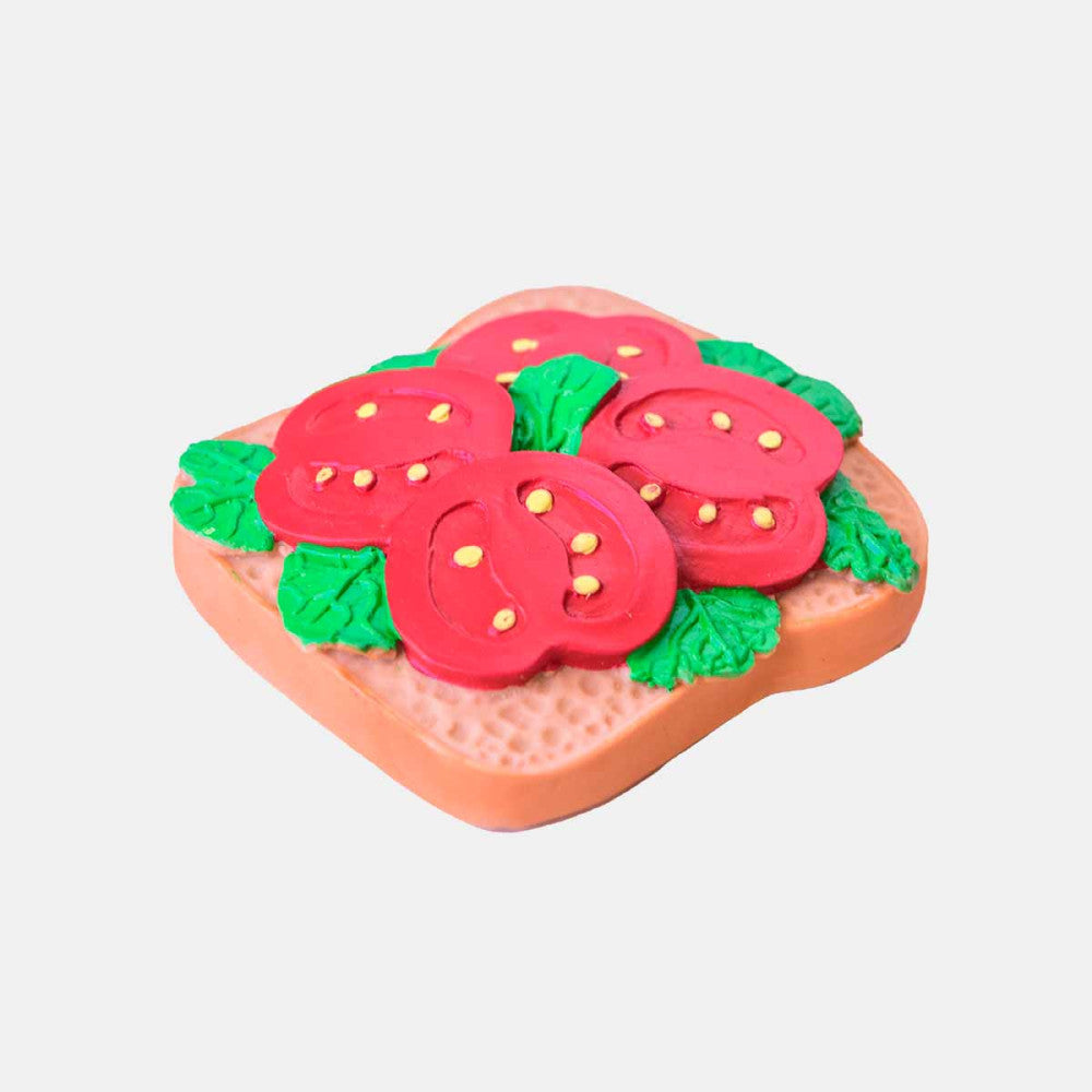 Anneau de dentition tartine à la tomate Lolaletost en caoutchouc naturel