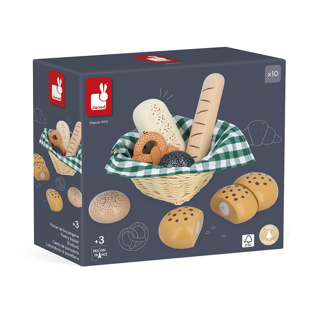 Détails du panier de boulangerie en bois Janod