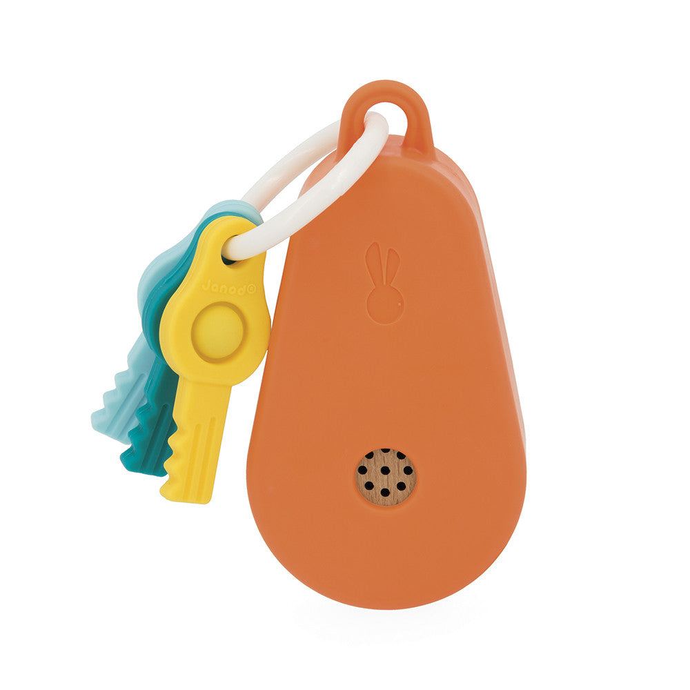 Clés colorées avec zones pop-it du porte-clés Janod