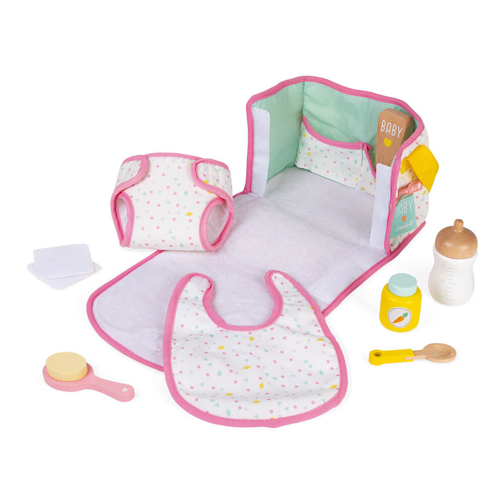 Accessoires en bois du sac à langer Nursery Janod