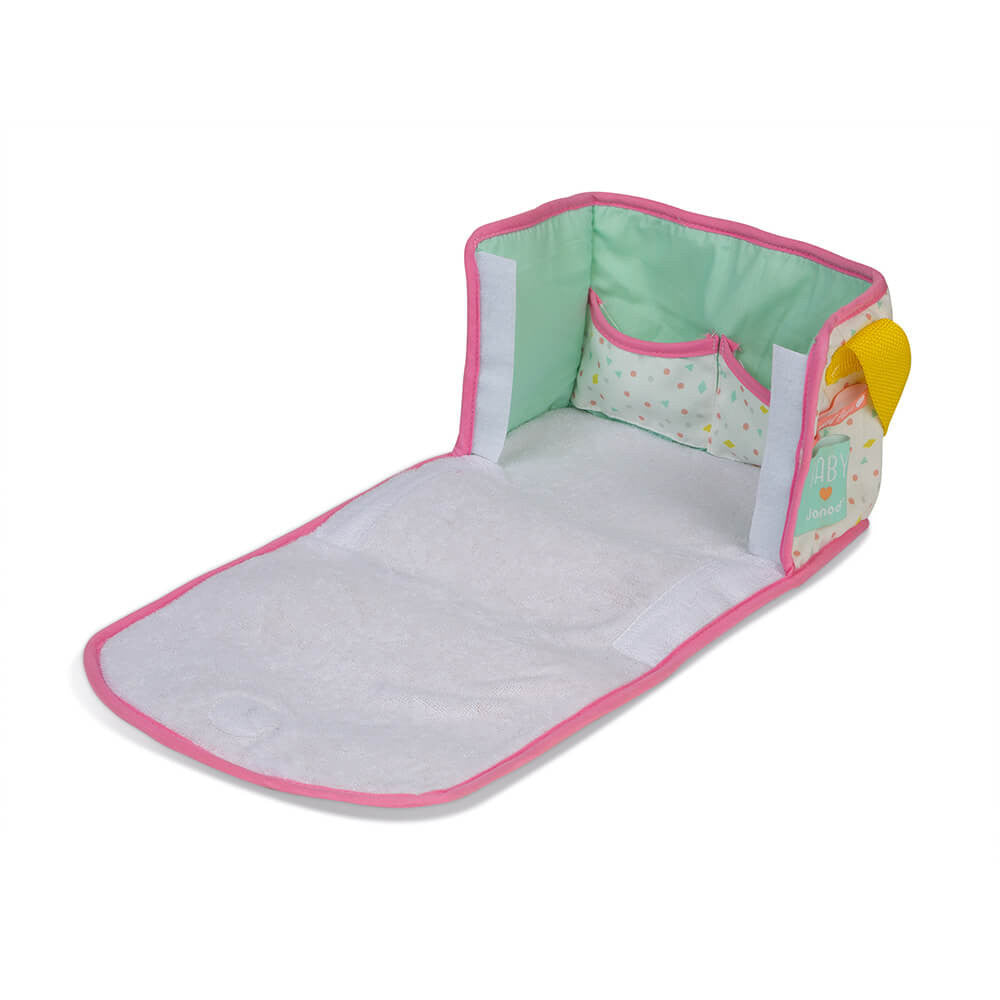 Détail du biberon et du petit pot du sac Nursery Janod
