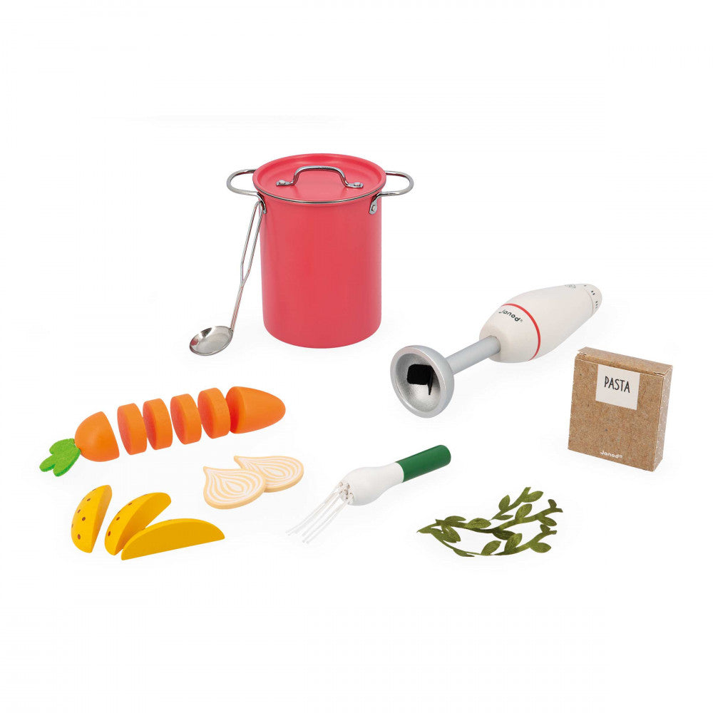 Mixeur en bois du set de soupe Janod