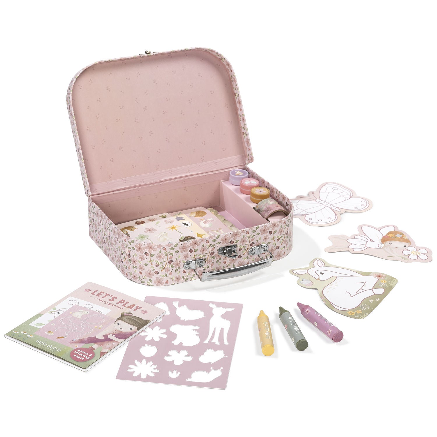Contenu de la valisette créative Rosa Fairy Garden Little Dutch