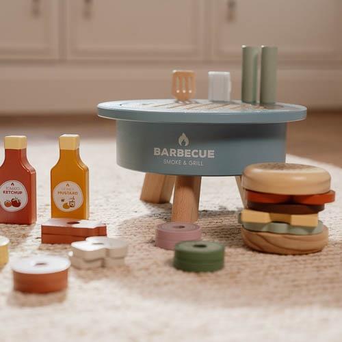 Grille amovible et charbon du barbecue en bois Little Dutch