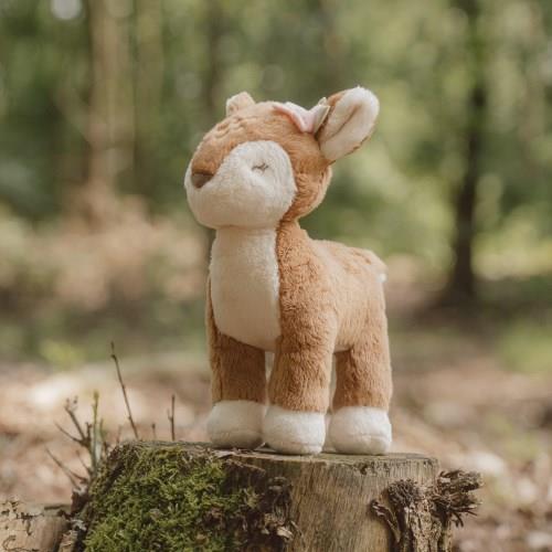 Peluche faon Fairy Garden avec fleur rose à l'oreille