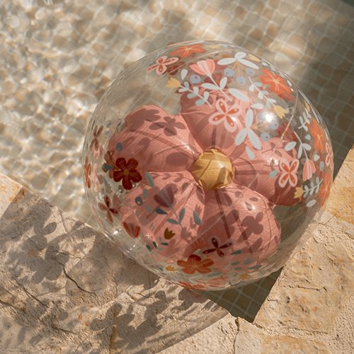 Ballon de plage 3D Pink Flowers Little Dutch