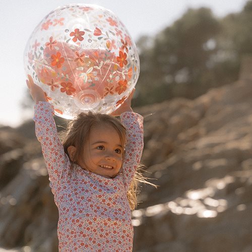 Ballon de plage 3D Pink Flowers Little Dutch