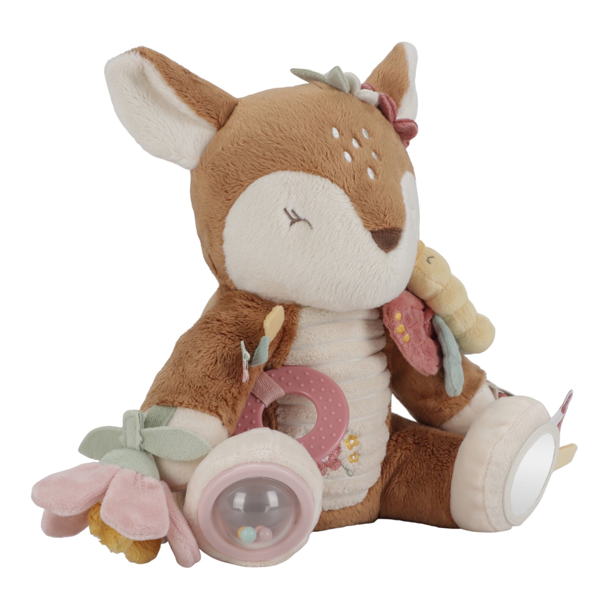 Peluche faon Fairy Garden de profil, coloris rose poudré