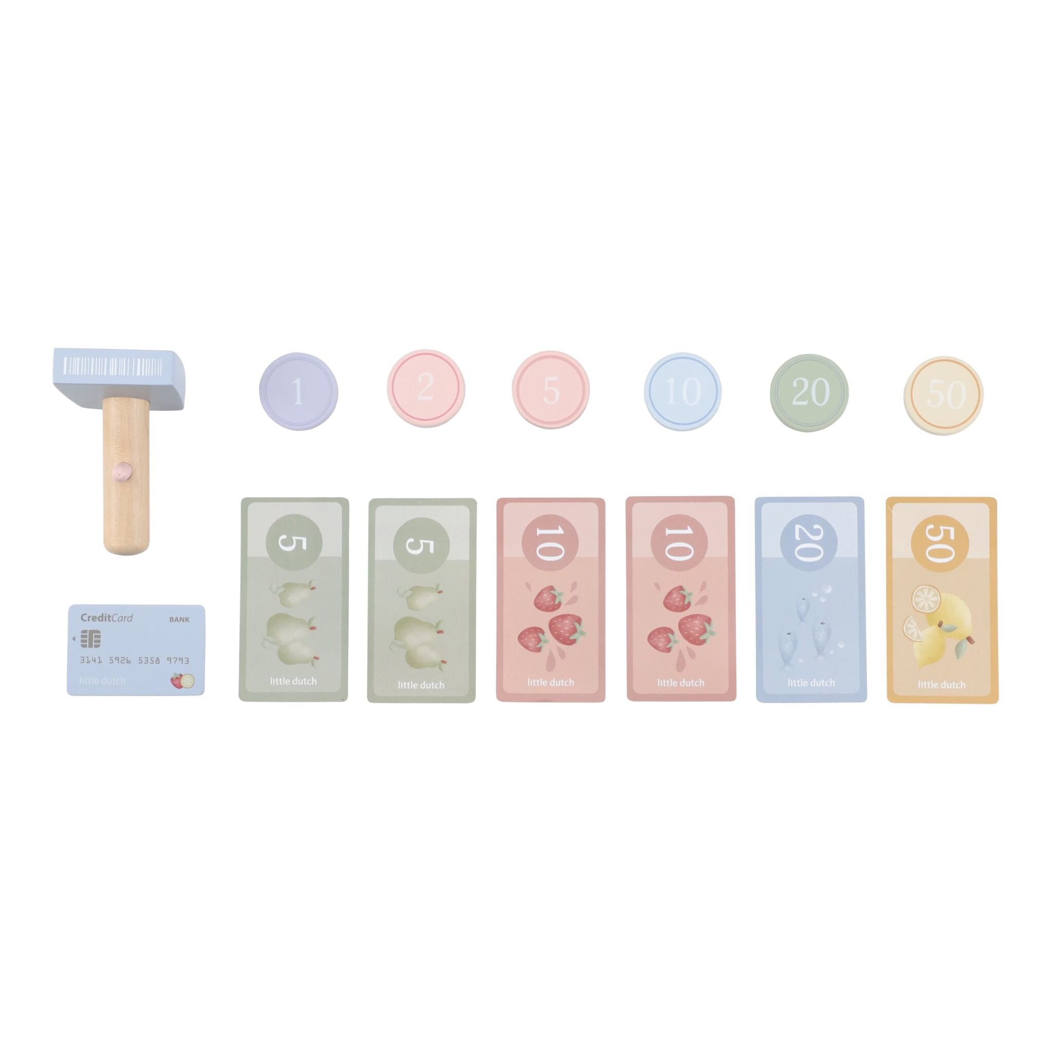 Boutons illustrés de la caisse enregistreuse Little Dutch