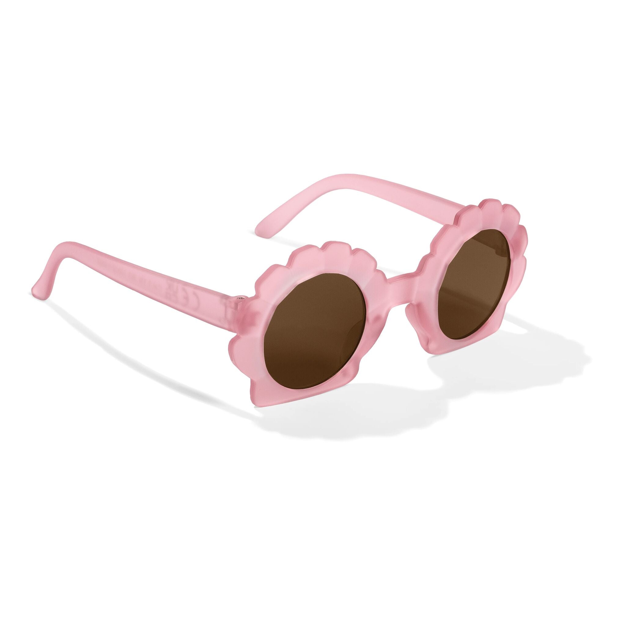 Lunettes de soleil rose translucide Little Dutch de profil