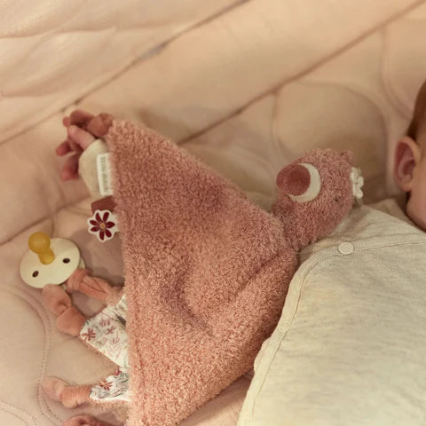 Doudou plat Flamant rose Little Dutch, vue de dos