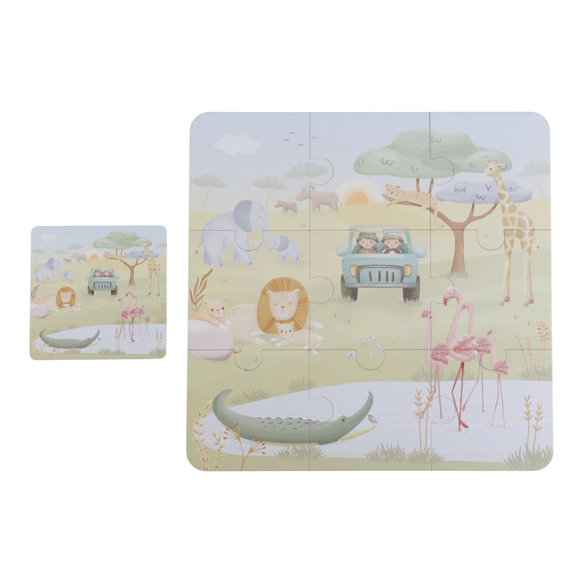 Pièces en carton épais des puzzles Safari Friends
