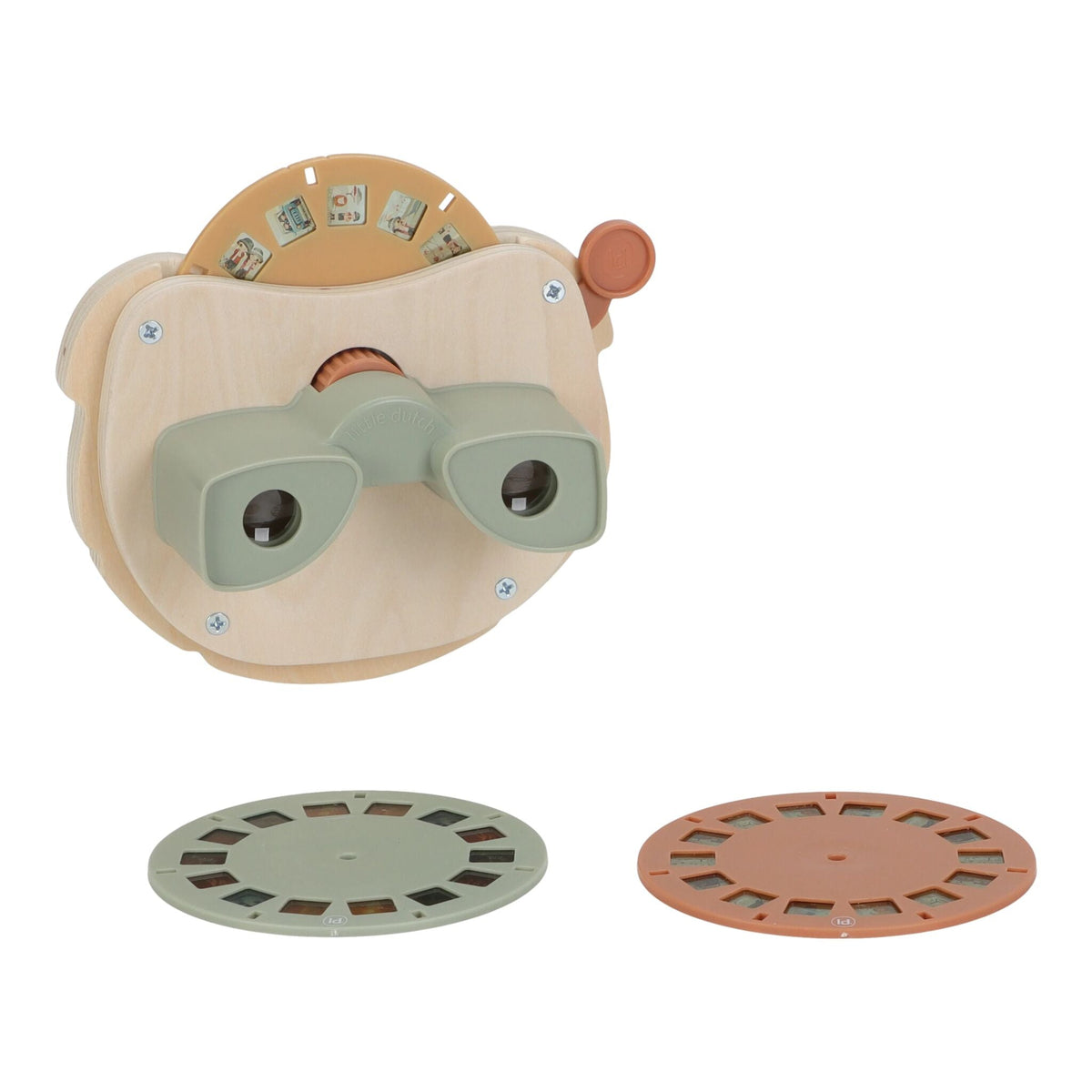 Trois disques illustrés de la visionneuse Lion Little Dutch