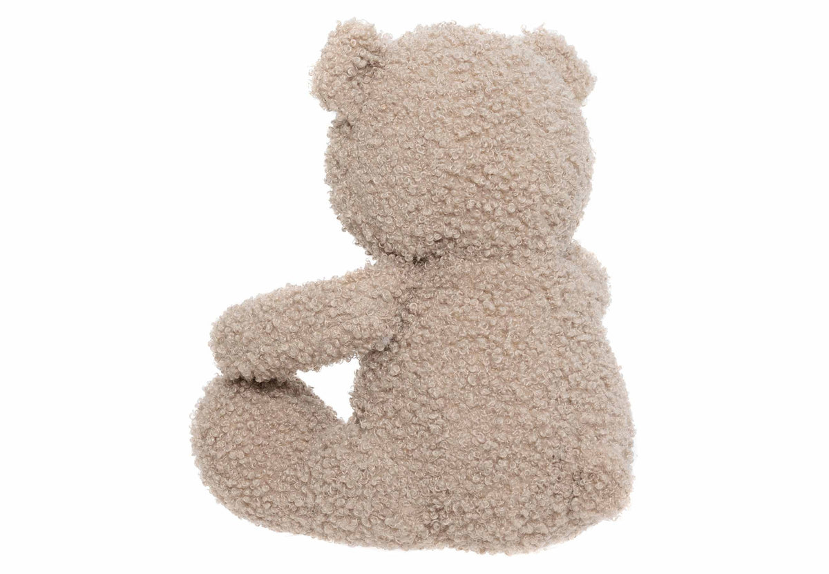 Ours en peluche bouclé Olive Green vu de face