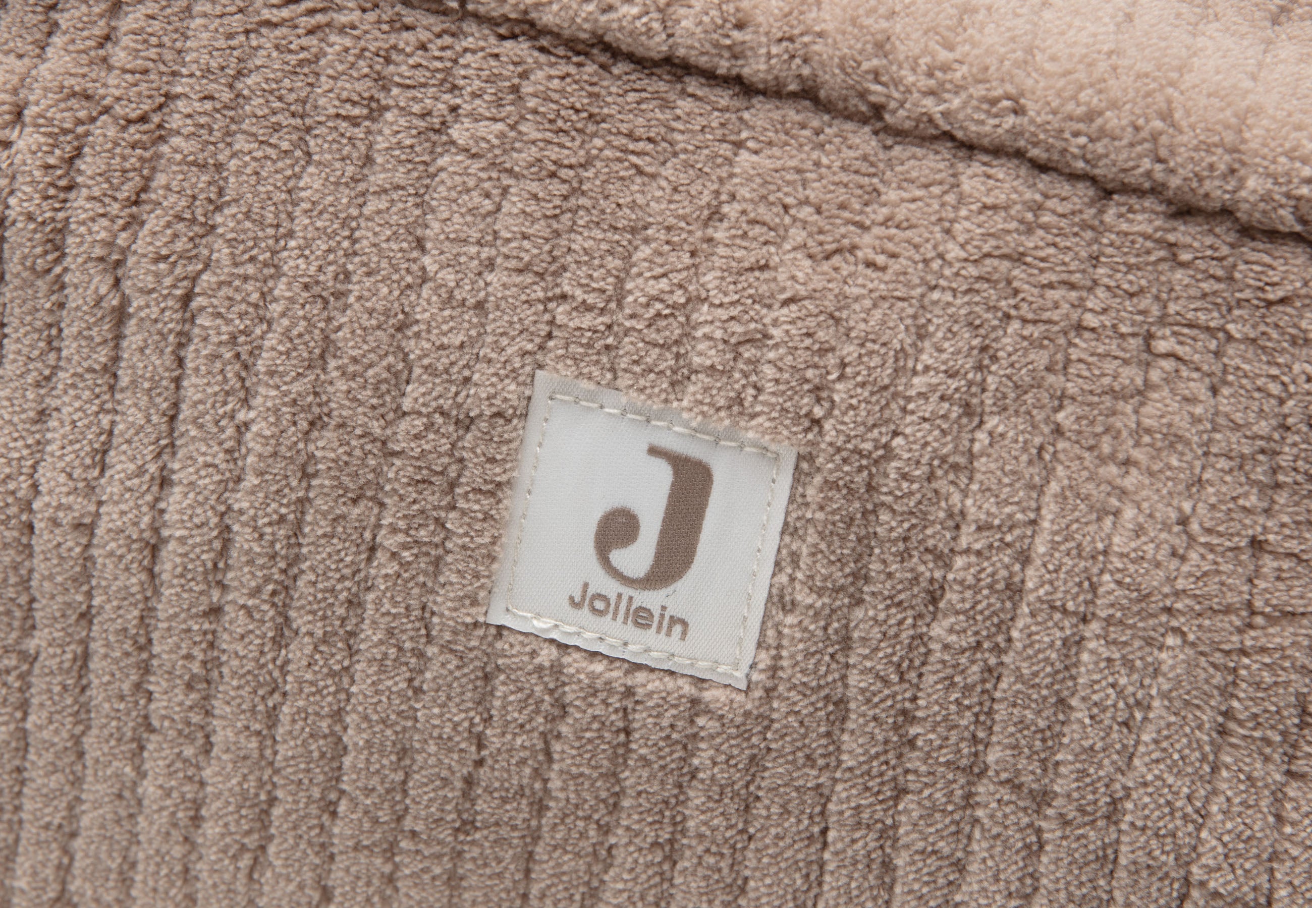 Trousse de soins Cloudy Rib Milky Coffee Jollein détail tissu côtelé